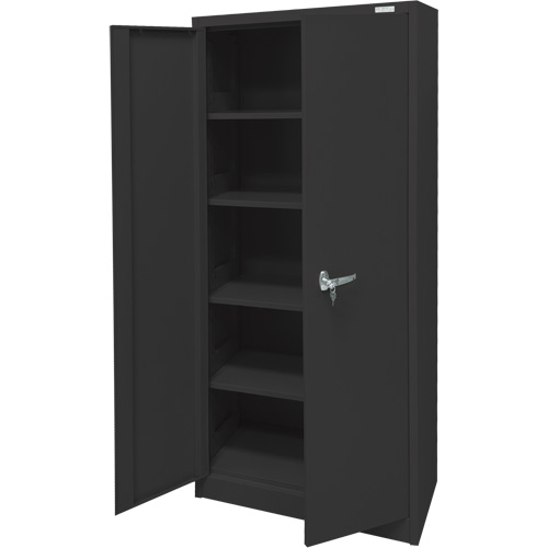 Armoire d'entreposage, Acier, 4 Tablettes, 66" h x 30" la x 15" P, Noir Rideout Tool & Machine Inc.