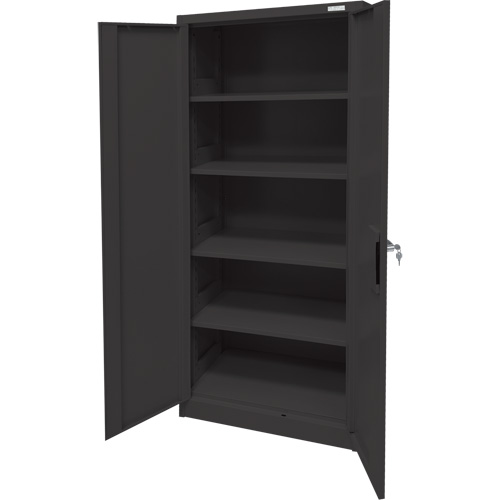 Armoire d'entreposage, Acier, 4 Tablettes, 66" h x 30" la x 15" P, Noir Rideout Tool & Machine Inc.