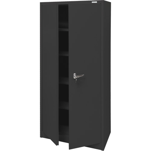Armoire d'entreposage, Acier, 4 Tablettes, 66" h x 30" la x 15" P, Noir Rideout Tool & Machine Inc.