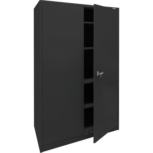 Armoire d'entreposage, Acier, 4 Tablettes, 78" h x 48" la x 24" P, Noir Rideout Tool & Machine Inc.