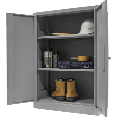 Counter-High Storage Cabinet, Steel, 2 Shelves, 42" H x 36" W x 24" D, Grey Rideout Tool & Machine Inc.