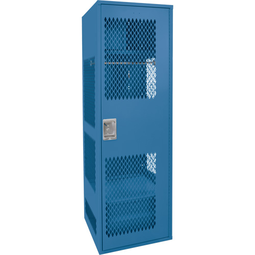 Gear Locker with Door, Steel, 24" W x 18" D x 72" H, Dark Blue Rideout Tool & Machine Inc.