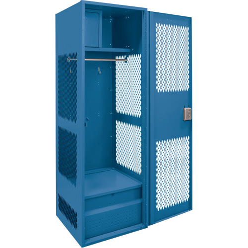 Gear Locker with Door, Steel, 24" W x 18" D x 72" H, Dark Blue Rideout Tool & Machine Inc.