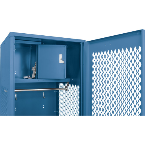 Gear Locker with Door, Steel, 24" W x 18" D x 72" H, Dark Blue Rideout Tool & Machine Inc.