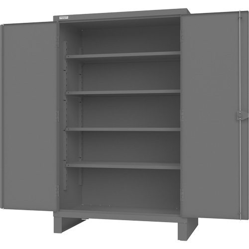 Armoire avec portes encastr&eacute;es en panneau perfor&eacute;, Acier, 4 Tablettes, 78" h x 48" la x 30" P, Gris Rideout Tool & Machine Inc.