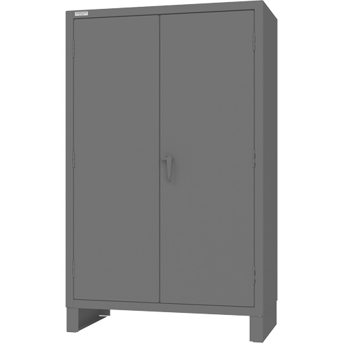 Armoire avec barre de suspension et portes encastr&eacute;es standards, Acier, 78" h x 48" la x 24" P, Gris Rideout Tool & Machine Inc.