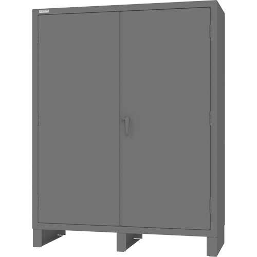 Armoire avec barre de suspension et portes encastr&eacute;es standards, Acier, 78" h x 60" la x 24" P, Gris Rideout Tool & Machine Inc.