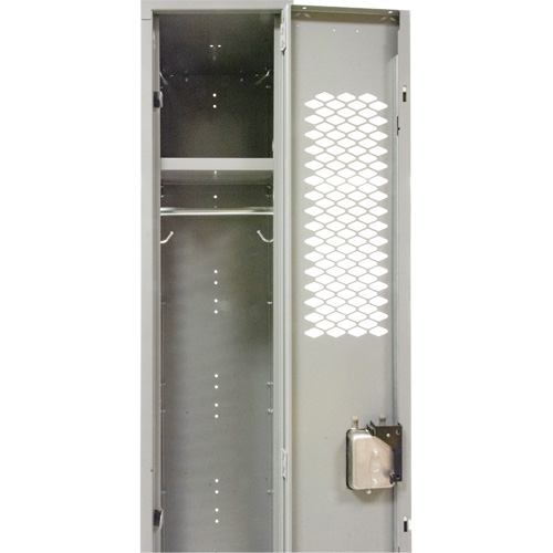 Vented Lockers, 12" x 18" x 88", Steel, Grey, Knocked Down, Perforated Rideout Tool & Machine Inc.