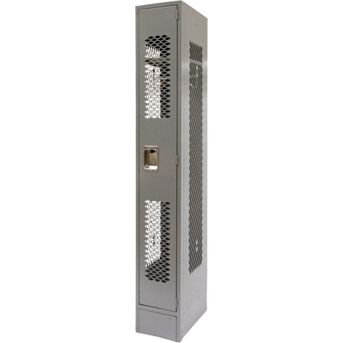 Vented Lockers, 12" x 18" x 78", Steel, Grey, Knocked Down, Perforated Rideout Tool & Machine Inc.
