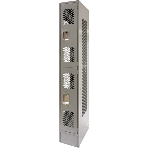 Casiers ventil&eacute;s, 2 niveaux, 12" x 18" x 78", Acier, Gris, D&eacute;mont&eacute;, Perfor&eacute; Rideout Tool & Machine Inc.