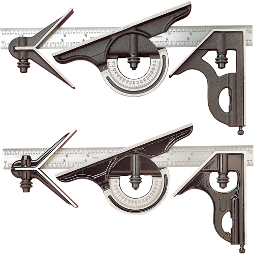 No. 434 Series Combination Square Set, 4 pcs., Steel, Plain Rideout Tool & Machine Inc.