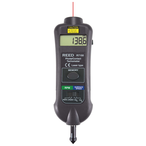 Professional Dual Function Tachometer with ISO Certificate, Contact/Photo (Non Contact) Rideout Tool & Machine Inc.
