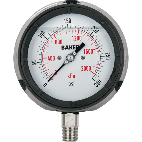 Pressure Gauge, 4-1/2" , 0-5000 psi/0-35,000 kPa, Bottom Mount, Liquid Filled Analogue Rideout Tool & Machine Inc.