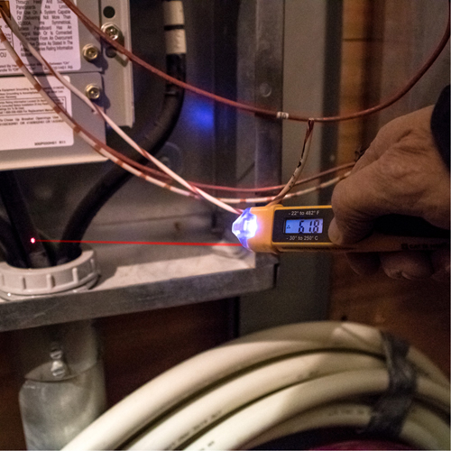 Testeur de tension sans contact avec thermom&egrave;tre &agrave; infrarouge Rideout Tool & Machine Inc.