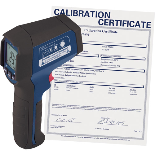 Infrared Thermometer with ISO Certificate, -31°- 1202° F ( -35° - 650° C ), 12:1, Adjustable Emmissivity Rideout Tool & Machine Inc.
