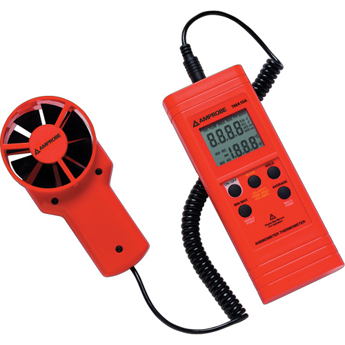 An&eacute;mom&egrave;tre et thermom&egrave;tre TMA10A, Sans enregistrement des donn&eacute;es, Gamme de v&eacute;locit&eacute; d'air de 0,4 - 25 m/sec Rideout Tool & Machine Inc.