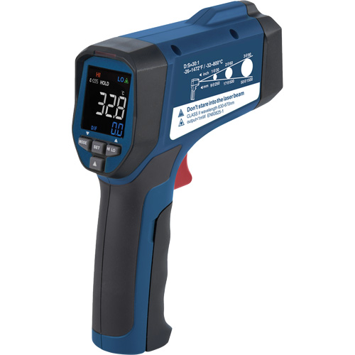 Professional Infrared Thermometer, -26 - 1472° F ( -32 - 800° C ), 30:1, Adjustable Emmissivity Rideout Tool & Machine Inc.
