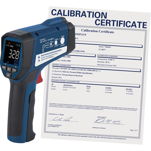 Professional Infrared Thermometer with ISO Certificate, -26 - 1472° F ( -32 - 800° C ), 30:1, Adjustable Emmissivity Rideout Tool & Machine Inc.