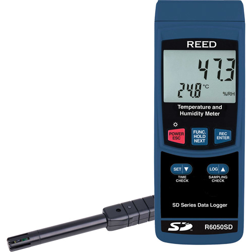 Thermo-hygrom&egrave;tre avec enregistreur de donn&eacute;es, 5% - 95% HR, 32° - 122° F (0° - 50°C) Rideout Tool & Machine Inc.