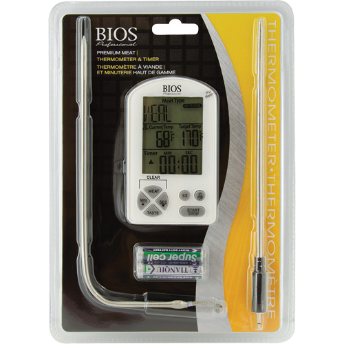 Premium Meat Thermometer & Timer, Contact, Digital, -4-122°F (-20-50°C) Rideout Tool & Machine Inc.