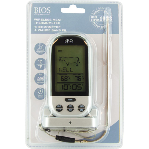Wireless Meat & Poultry Thermometer, Contact, Digital, 32-482°F (0-250°C) Rideout Tool & Machine Inc.