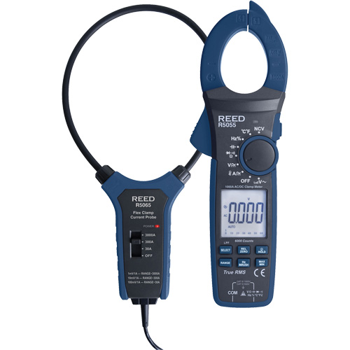 Pince amp&egrave;rem&eacute;trique v.e.v avec sonde de courant flexible et certificat de calibration, Tension c.a./c.c., Courant c.a./c.c. Rideout Tool & Machine Inc.