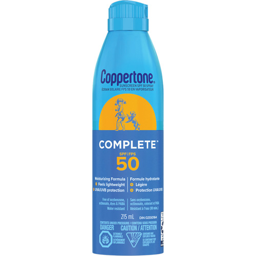 &eacute;cran solaire r&eacute;sistant &agrave; l'eau Sport, FPS 50, A&eacute;rosol Rideout Tool & Machine Inc.