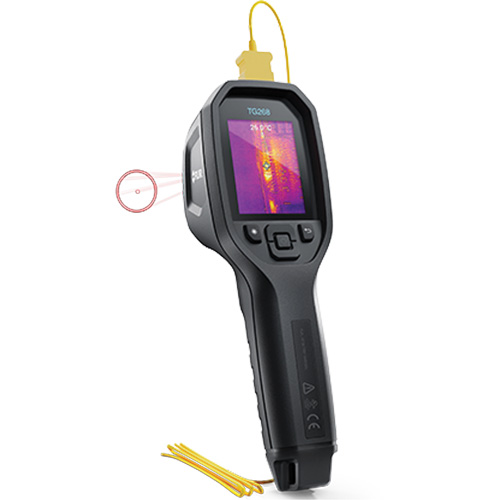 24:1 Spot IR Thermal Imaging Camera with Bullseye Laser & Type K Thermocouple, 160 x 120 pixels, -10° - 45°C (14° - 113°F), 70 mK Rideout Tool & Machine Inc.