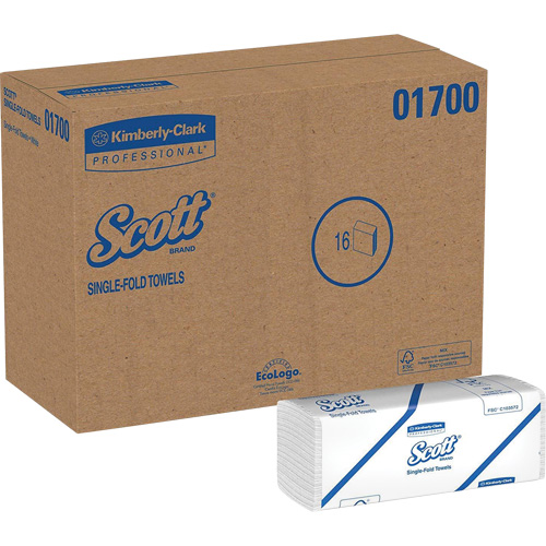 Scott&reg; Single Fold Towels, 1 Ply, 10-1/2" L x 9-3/10" W, 250 /Pack Rideout Tool & Machine Inc.