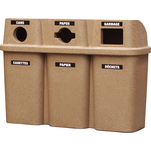 Contenants de recyclage Bullseye, Bord de rue, Plastique, 3 x 22 gal. US Rideout Tool & Machine Inc.