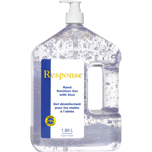 Response&reg; Hand Sanitizer Gel with Aloe, 1890 ml, Pump Bottle, 70% Alcohol Rideout Tool & Machine Inc.