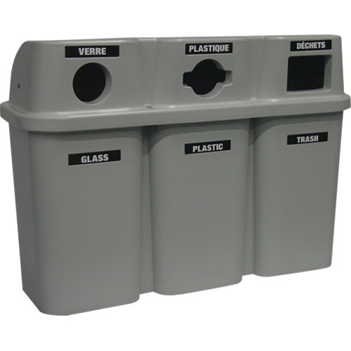 Recycling Containers Bullseye, Curbside, Plastic, 3 x 22 US Gal. Rideout Tool & Machine Inc.
