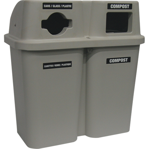 Contenants de recyclage Bullseye, Bord de rue, Plastique, 2 x 22 gal. US Rideout Tool & Machine Inc.
