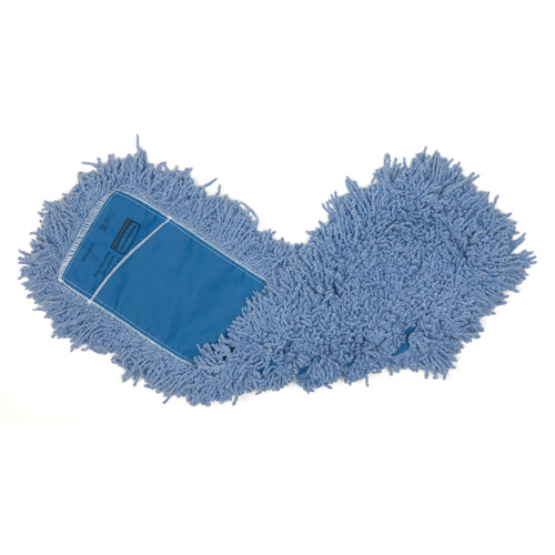 Vadrouille pour &eacute;pousseter avec franges boucl&eacute;es et torsad&eacute;es, Style &agrave; enfiler, Polyester, 24" lo x 5" la Rideout Tool & Machine Inc.