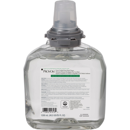 Savon pour les mains certifi&eacute; vert pour distributeur PROVON TFX, Mousse, 1200 ml, Parfum&eacute; Rideout Tool & Machine Inc.