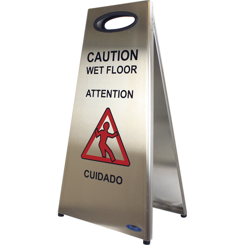 "Wet Floor" Sign, Trilingual With Pictogram Rideout Tool & Machine Inc.