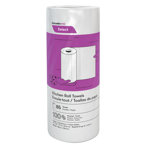 Pro Select Kitchen Towel Roll, 2 Ply, 85 Sheets/Roll, 8" W, 11" L Rideout Tool & Machine Inc.