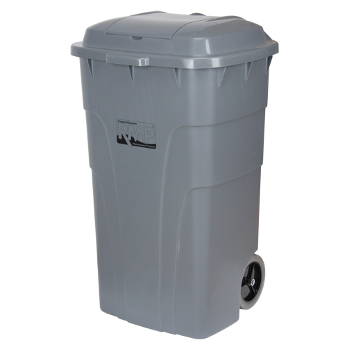 Roll Out Garbage Bin, Polyethylene, 65 US gal. Rideout Tool & Machine Inc.