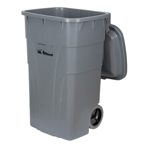 Roll Out Garbage Bin, Polyethylene, 65 US gal. Rideout Tool & Machine Inc.