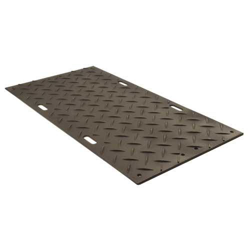 Medium-Duty Ground Protection, 4' x 8', High Density Polyethylene, Smooth/Textured, Black Rideout Tool & Machine Inc.