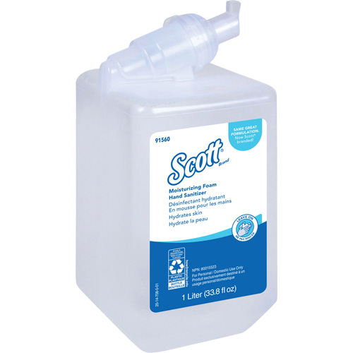 D&eacute;sinfectant moussant et hydratant pour les mains Pro de Scott, 1000 ml, Cartouche de recharge, 62% alcool Rideout Tool & Machine Inc.