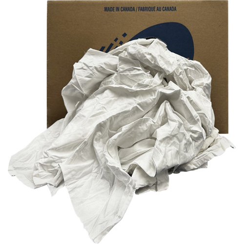Chiffons recycl&eacute;s, Coton, Blanc, 20 lb Rideout Tool & Machine Inc.