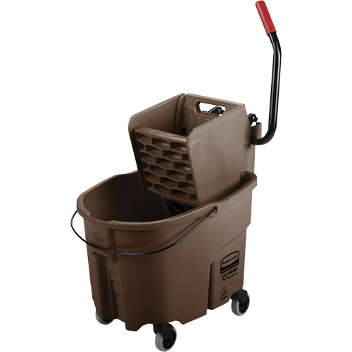 WaveBrake&reg; Mop Bucket & Wringer Combo Pack, Side Press, 8.75 US Gal.(35 Quart), Brown Rideout Tool & Machine Inc.