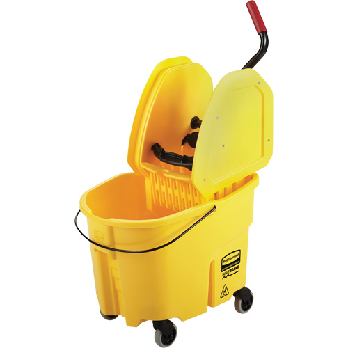 Ensemble de seau pour vadrouille et essoreuse WaveBrake, Pression vers le bas, 8,75 gal. US (35 pintes), Jaune Rideout Tool & Machine Inc.