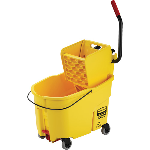 Ensemble de seau pour vadrouille et essoreuse WaveBrake, Pression lat&eacute;rale, 11 gal. US (44 pintes), Jaune Rideout Tool & Machine Inc.