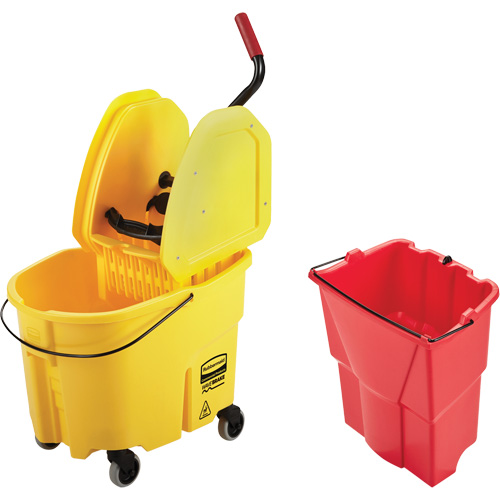 WaveBrake&reg; Mop Bucket & Wringer Combo Pack, Down Press, 8.75 US Gal.(35 Quart), Yellow Rideout Tool & Machine Inc.