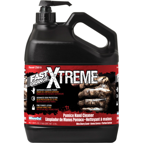 Nettoyant professionnel pour les mains Xtreme, Pierre ponce, 3,78 L, Bouteille &agrave; pompe, Cerise Rideout Tool & Machine Inc.