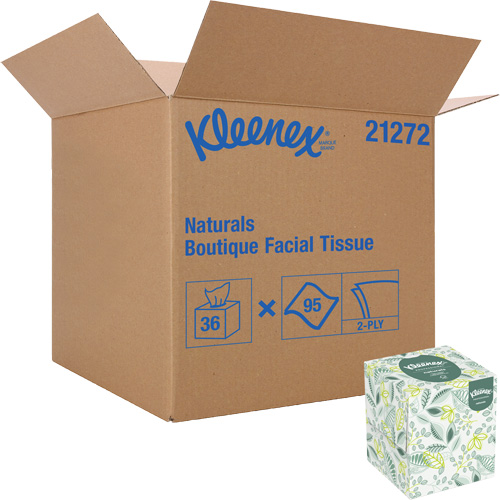 Kleenex&reg; Naturals Boutique* Facial Tissue, 2 Ply, 7.8" L x 8.3" W, 95 Sheets/Box Rideout Tool & Machine Inc.