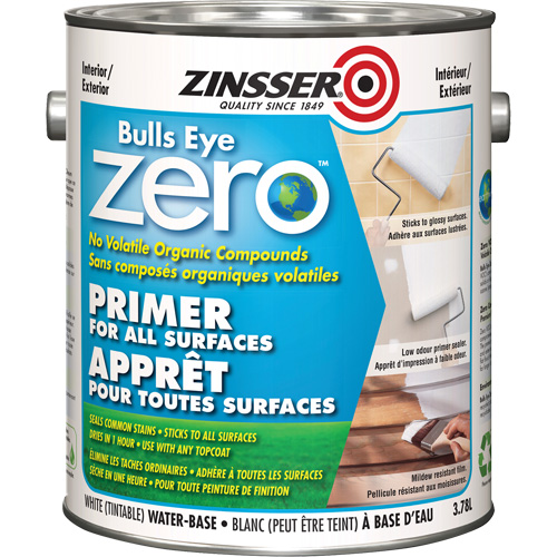 Appr&ecirc;t &agrave; faible teneur en COV Bulls Eye Zero, 3,78 L, Gallon, Blanc teintable Rideout Tool & Machine Inc.
