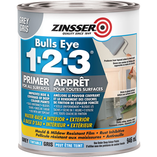 Bulls Eye 1-2-3&reg; Water-Base Primer, 946 ml, Can, Grey Rideout Tool & Machine Inc.